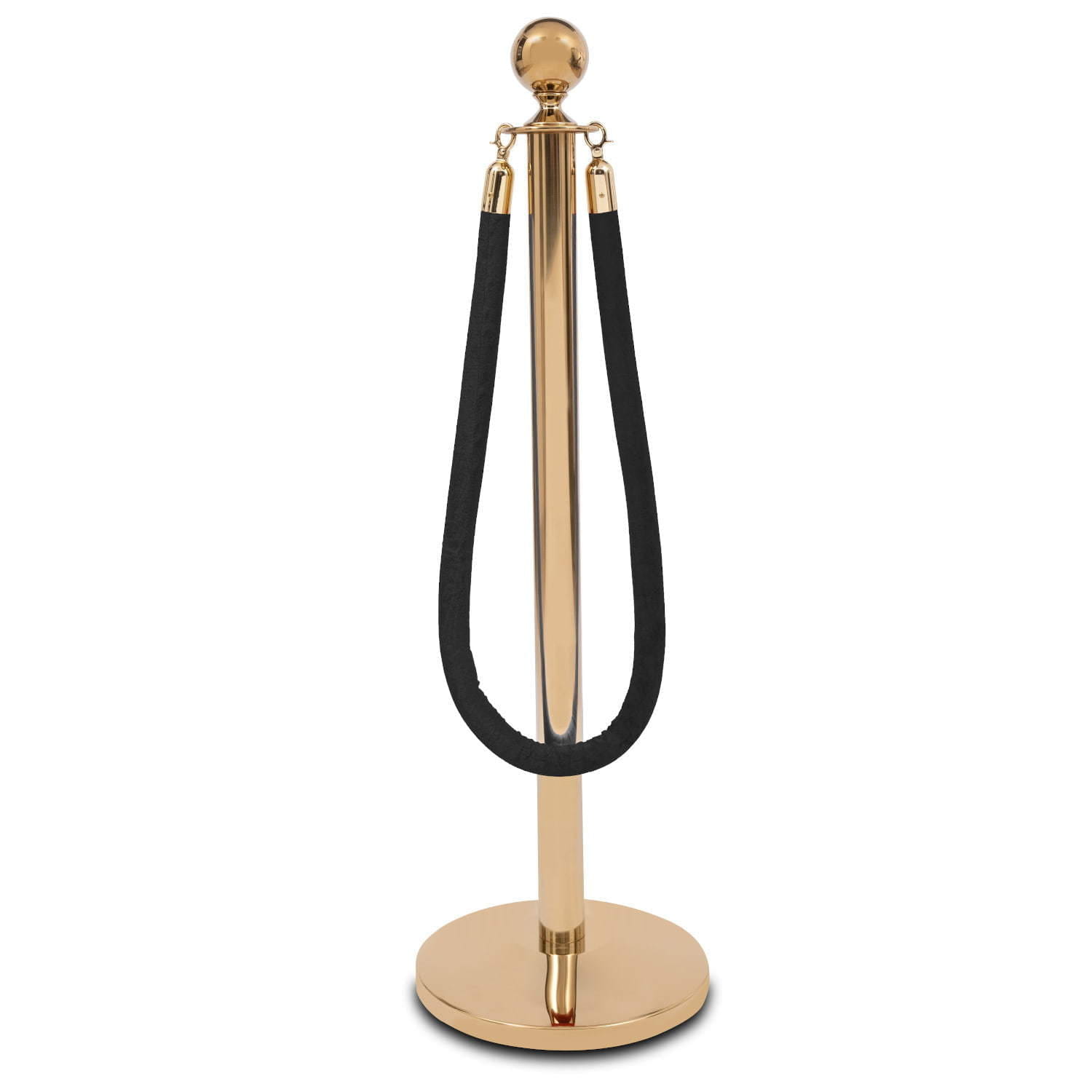 Poteau de séparation avec corde noire