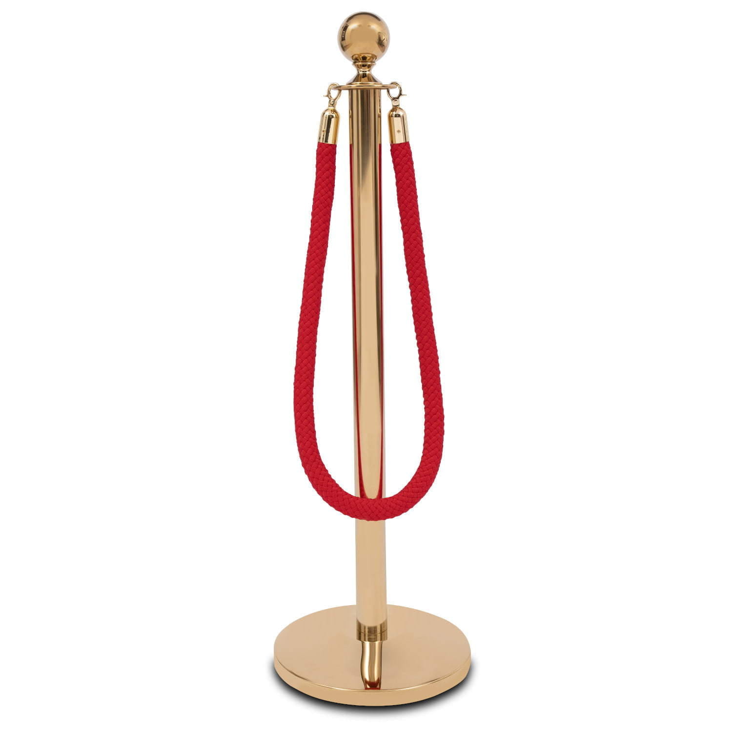 Poteau de séparation avec corde rouge