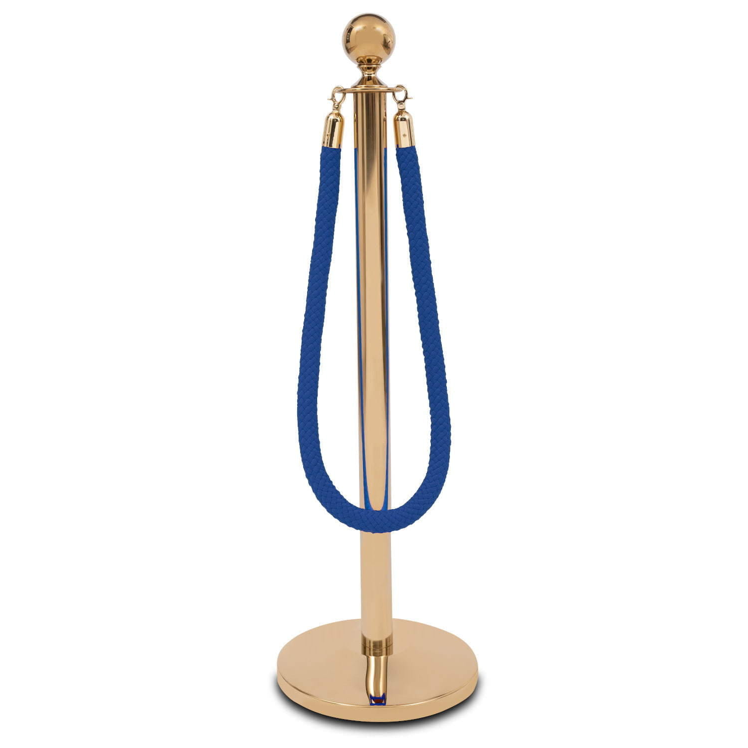 Poteau de séparation avec corde bleue