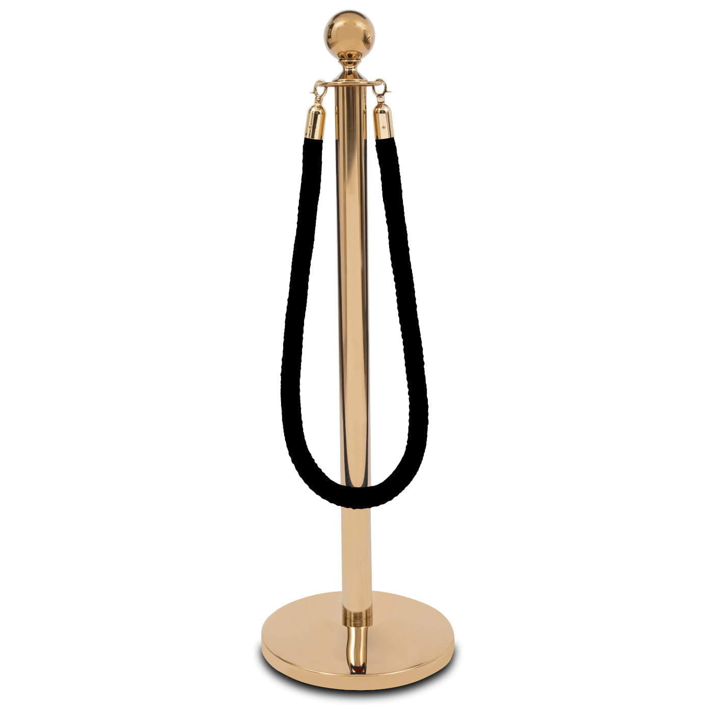 Poteau de séparation avec corde noire