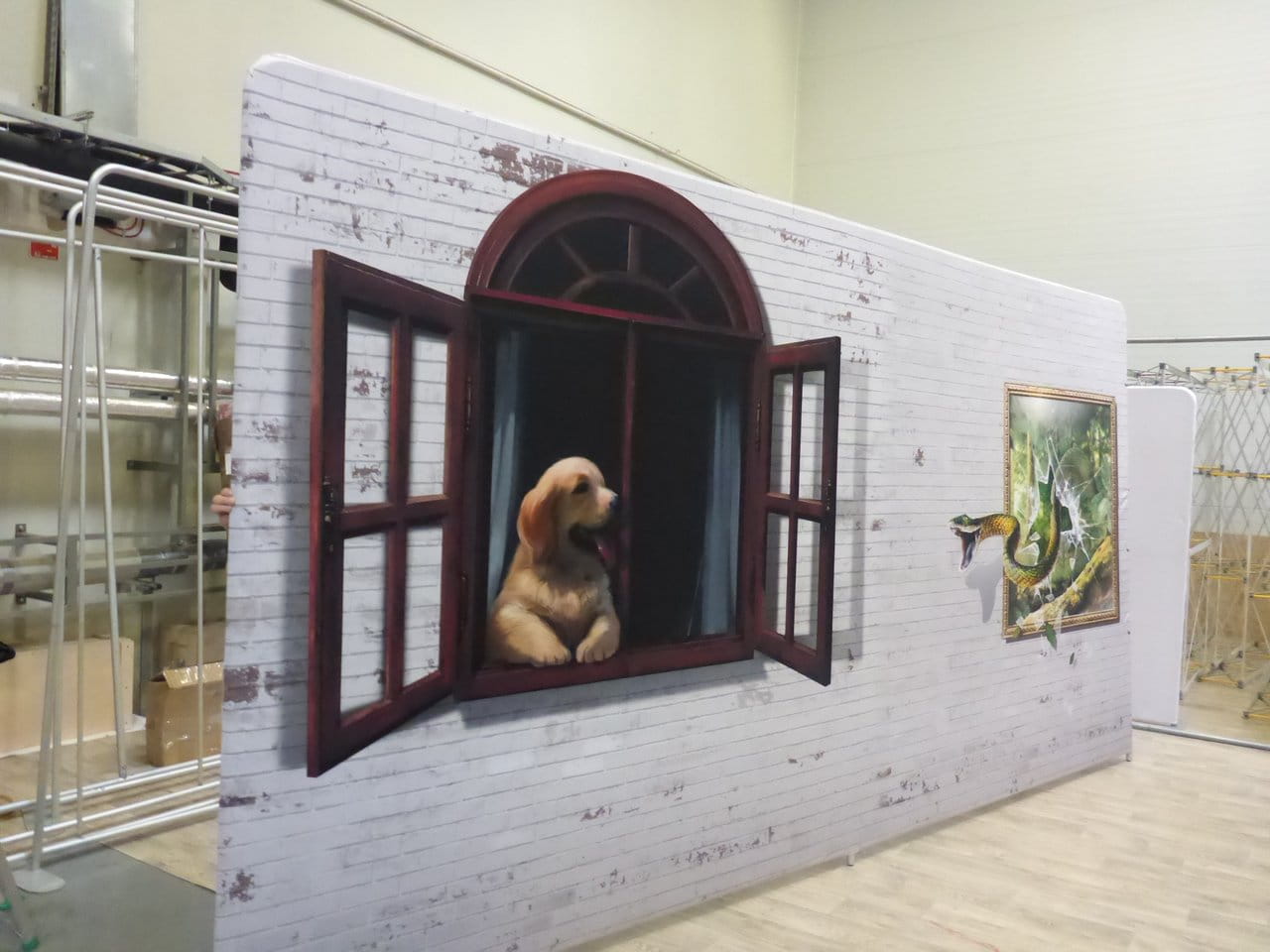 Paroi publicitaire achetée dans la boutique Retio.pl avec visuel imprimé